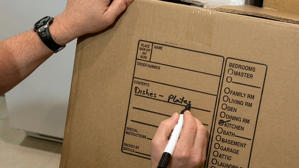 Protected household items ready for transport